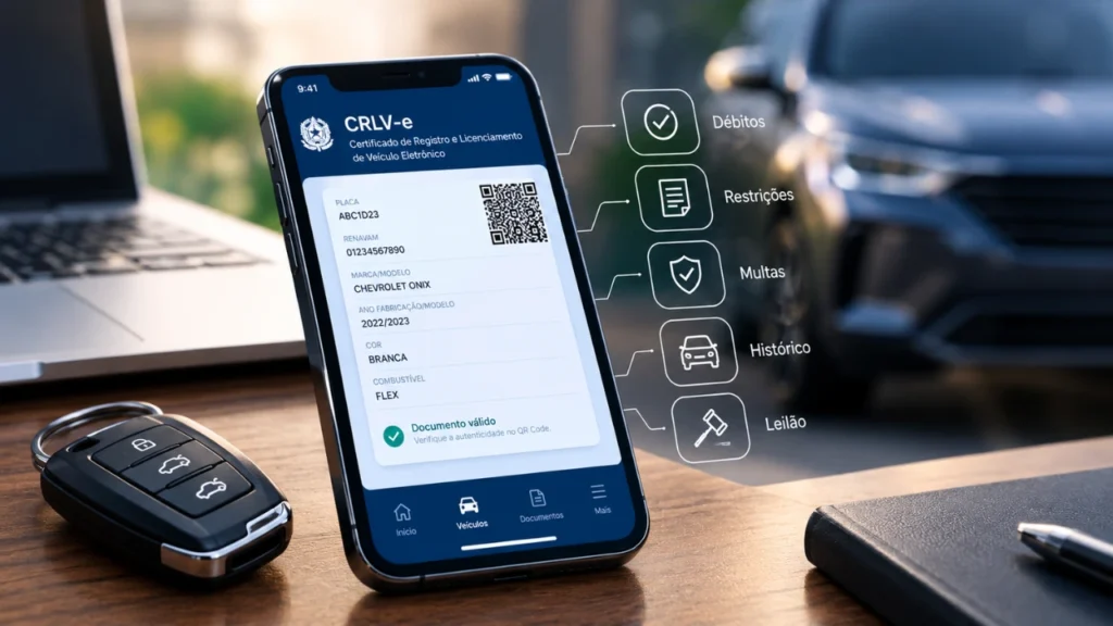 Emitir CRLV digital: consulte a situação do veículo em segundos