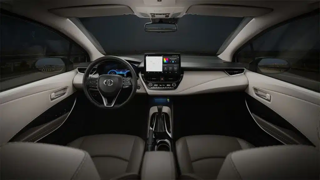 Foto do interior do novo Corolla, da Toyota