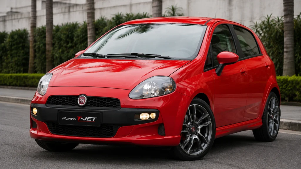 Foto do carro Fiat Punto T-Jet na cor vermelha