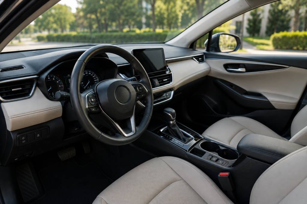 Parte interna de um carro híbrido em alusão a pauta Carro híbrido parece a escolha perfeita, mas há detalhes que você precisa conhecer