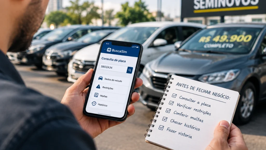 Encontrei um carro usado barato o que consultar pela placa antes de fazer uma proposta