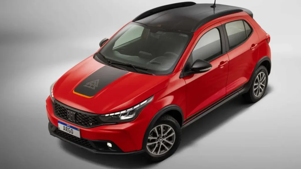 Fiat Argo na cor vermelha